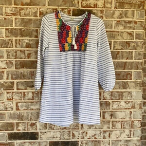 J. Crew Boho Striped Multi-color Tunic Mini Dress
